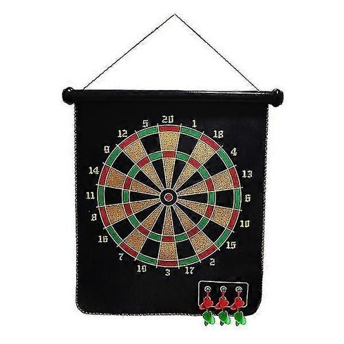 Cible de fléchettes magnétique, jeu de fléchettes intérieur et extérieur pour enfants avec 6 fléchettes magnétiques, jeu de sécurité, jeu de société double face enroulable pour cadeaux