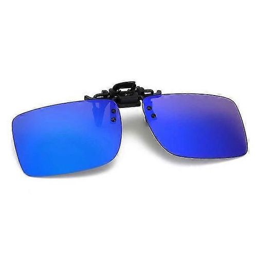 Lunettes De Soleil À Clipser, Verre Miroir Bleu Foncé 35x55mm Bleu