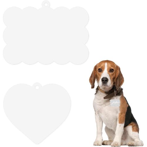 Yts-2 Pièces D'accessoires Pour Chiots, Médailles Pour Chiens, Plaque En Acrylique Avec Transfert De Chaleur, C?urs, Biscuits Formes,Étiquettes De Chien Bricolage,Convient Aux Chiens De Compagnie
