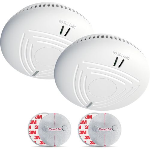 Détecteur de Fumée EN14604 10 Ans ¿ Installation Facile avec Support Magnétique, Idéal pour Maison, Appartement et Location (Lot de 2, Blanc)