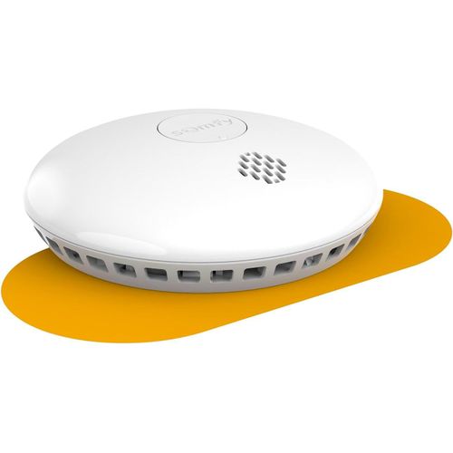 Détecteur de fumée connecté, Sirène 85dB, Compatible Somfy Home Alarm, et Somfy One (+), Blanc