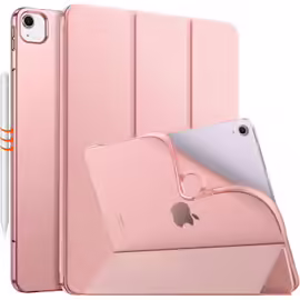KAL-Coque Pour Ipad Air 13 Pouces M3 2025/M2 2024, Étui Ipad Air 13 Pouces Avec Coque Arrière En Tpu Givré Translucide Doux, Étui Mince Smart Folio, Auto Réveil/Sommeil, Rose Doré