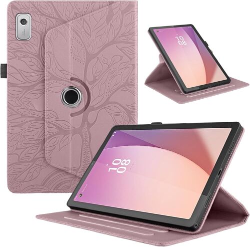 Coque Pour Lenovo Tab M9 9" 2023 Pu Cuir Flip Tablette Cover 360°Rotatif Multi-Angle Support Fonction Arbre De Vie Étui De Rotating Protection Housse Pour Lenovo Tab M9 9" Tb-310Fu[COQ9120751]