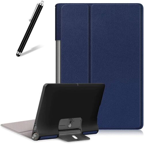 Coque Pour Lenovo Yoga Smart Tab/Yoga Tab 5 Yt-X705F 10.1,Étui Cuir À Rabat Mince Léger Avec Support Pliable,Réglable Multi-Angle Béquille Slim Folio Flip Tablette Housse,Bleu Fonc[COQ9126154]