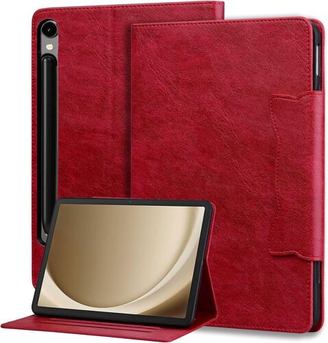 KAL-® Étui Pour Samsung Galaxy Tab S10 Fe+ Sm-X620/X626 (13,1 Pouces) Pu Cuir Housse Oreille De Chat Flip Coque Avec Support Portefeuille Protection Cas Rouge