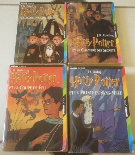 Harry Potter, Par J.K. Rowling, En Poche Folio Junior : À L'École Des Sorciers + Et La Chambre Des Secrets + Et La Coupe De Feu + Et Le Prince De Sang-Mêlé