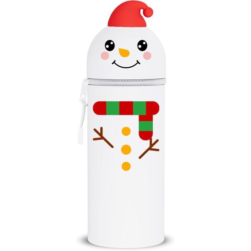 Trousse Ecole 2 En 1 En Silicone Souple Kawaii, Porte-Plume, Fermeture Eclair En Silicone, Pochette De Stylo, Crayons, Étui Pour Fournitures Scolaires De Grande Capacité (Yéti)[Z744]