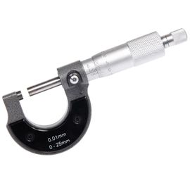 Micromètre Extérieur 0-25 mm,Résolution de 0,01 mm Haute Précision Calibre de mesure,outil de mesure de diamètre extérieur(Métrique)