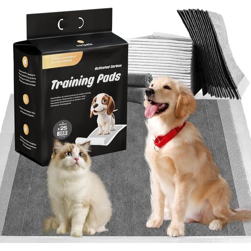 Tapis Chien Au Charbon Actif,Coussinets De Dressage Pour Animaux De Compagnie Super Absorbants Et Anti-Fuite,60*90 Cm Alese Jetable Épais Extra Larges,Paquet De 25