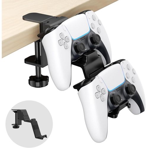 Support Manette Bureau,Porte Contrôleur Compatible Avec Switch,Ps5,Ps4,Série Xbox,Crochet Casque,Accessoires De Jeu,Noir
