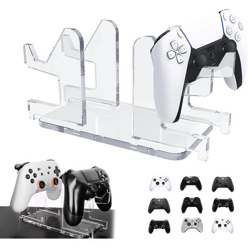 Porte Manette 2 Couches,Acrylique Support De Contrôleur De Jeu Universel Support Manette Pour Bureau Accessoire Gaming Gamepad Stand Pour Switch Ps 5 Ps 4,1 Pièces