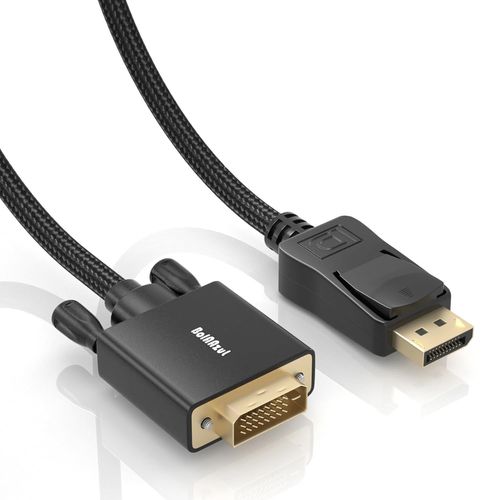 Câble DisplayPort vers DVI 1,8 m,Adaptateur DP vers DVI-D mâle à mâle 1080P Cordon Convertisseur DP vers DVI pour HP Dell Nvidia AMD Lenovo Laptop-DP Out to Monitor Projector-DVI in