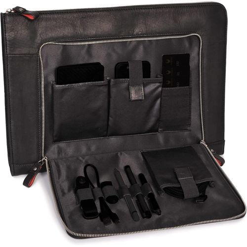 Sacoche pour Ordinateur Portable London|Pochette Rangement Valise en Cuir pour Hommes et Femmes pour les Ordinateurs Portables et les Ordinateurs de Bureau 15,6"" DIN A4|Vintage Noir