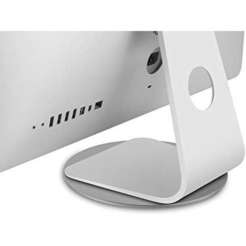 UIIUY-Base pivotante de moniteur de rotation à 360 °, support de plaque tournante pour écran d'ordinateur en alliage d'aluminium argenté, base pivotante rotative pour iMac Disply support rotatif