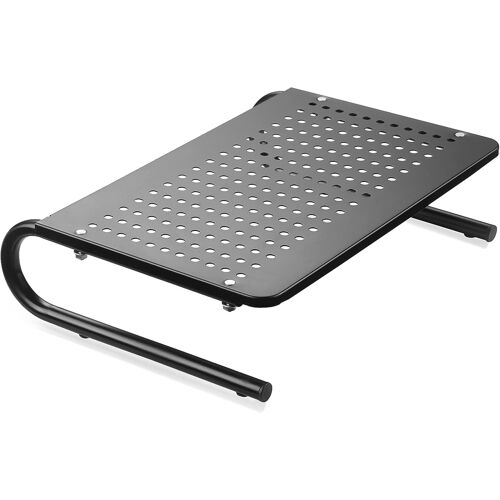 acdsgd-Support d'Écran Surélevé avec Plateau Métallique Ventilé - Support pour PC Portable, Ordinateur, Imprimante, Jusqu'à 20kg - Gain de Place MST004