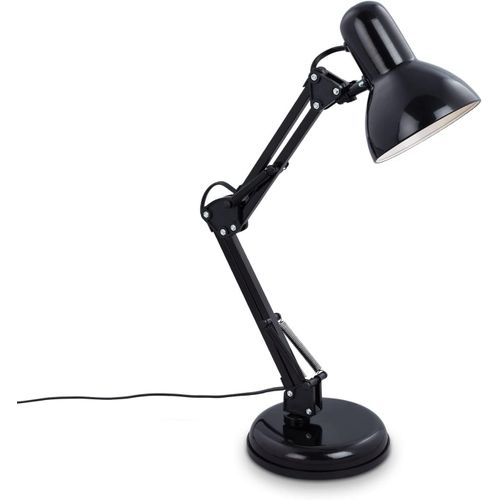 Kalanka-Briloner - Lampe De Bureau Orientable, Lampe De Table Avec Interrupteur À Fil, Lampe De Table Rétro Douille E14, 546x224 Mm (Dxh), Noir
