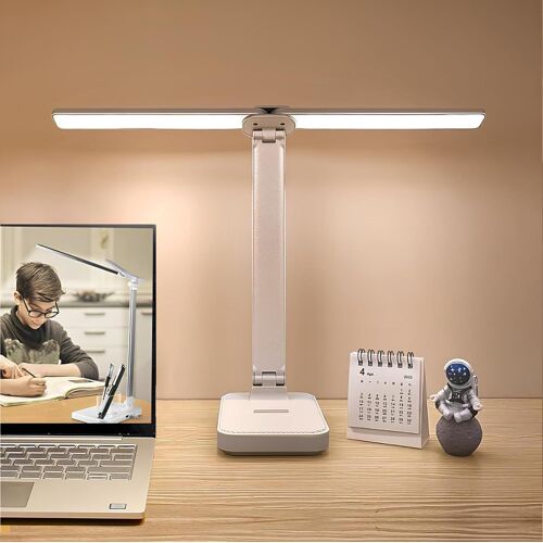 40cm Double Head Led Desk Lamp, 4000mah Lamp, 3 Dimmable Color Modes, Usb Charging Port, Eye Protection Folding Table Lamp For Office Lighting, Reading, Drawing