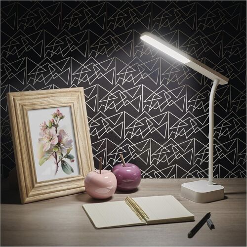 Kalanka-Lucy Lampe De Bureau Led Rechargeable Via Usb, Durée D'éclairage De 96 H, Puissance 2 W, Luminosité 100 Lm, Sans Fil, Flexible, Intensité Variable, Câble De Charge Usb De 1 M, Blanc