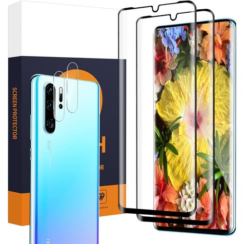 Kalanka-2 Pack Verre Trempé Pour Huawei P30 Pro, Pas De Bulles, 2 Caméra Vitre Protection, Bords Incurvés En 3d, Haute Sensibilité, Dureté 9h, Haute Définition Huawei P30 Pro Protection Écran
