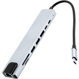 8 en 1 Hub/Adaptateur USB C, Adaptateur USBC vers 4 K HDMI, 100W PD, Lecture de Carte SD/TF, USB 3.0, Type C Adaptateur Multiport pour MacBook Pro/Air, iPad Pro, iMac, Série iPhone16/15, Galaxy