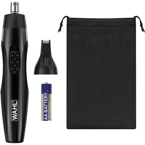 2 In 1 Detail Trimmer, Tondeuse Pour Oreilles, Nez Et Poils Du Visage, Alimentée Par Piles, Têtes Lavables, Prise En Main Confortable, Étui De Voyage, Têtes Lavables Longue Durée