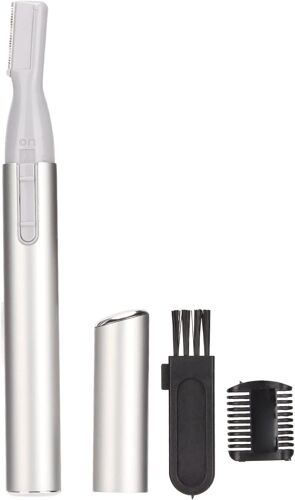 Tondeuse À Sourcils Électrique, Rasoir De Haute Précision Pour Visage Lèvres Nez Avec Couteau Rétractable, Conception Multifonctionnelle Et Lavable, Argent
