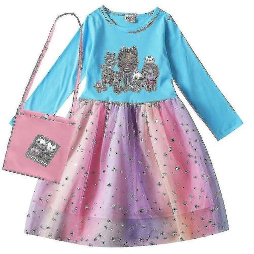 Robes Pour Bebe Fille Gabby Cats, Vetements Pour Maison De Poupee Gabby, Costume De Carnaval, Cosplay, Manches Longues, Robe Decontractee Avec Sac