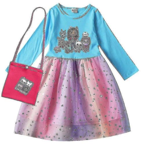 Robes Pour Bebe Fille Gabby Cats, Vetements Pour Maison De Poupee Gabby, Costume De Carnaval, Cosplay, Manches Longues, Robe Decontractee Avec Sac