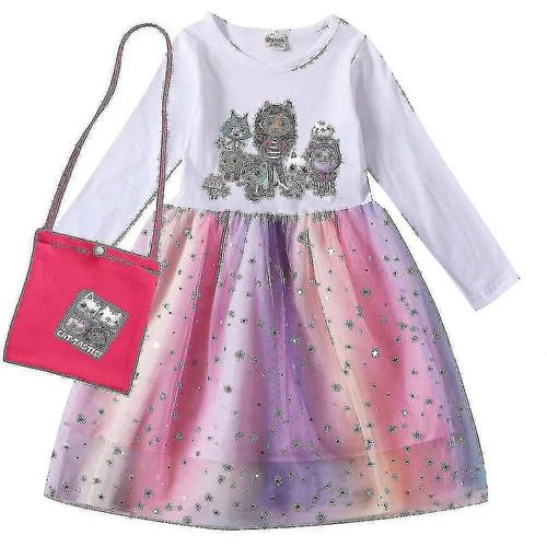 Robes Pour Bebe Fille Gabby Cats, Vetements Pour Maison De Poupee Gabby, Costume De Carnaval, Cosplay, Manches Longues, Robe Decontractee Avec Sac