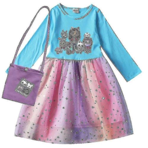 Robes Pour Bebe Fille Gabby Cats, Vetements Pour Maison De Poupee Gabby, Costume De Carnaval, Cosplay, Manches Longues, Robe Decontractee Avec Sac