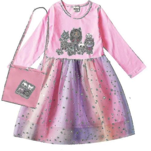 Robes Pour Bebe Fille Gabby Cats, Vetements Pour Maison De Poupee Gabby, Costume De Carnaval, Cosplay, Manches Longues, Robe Decontractee Avec Sac