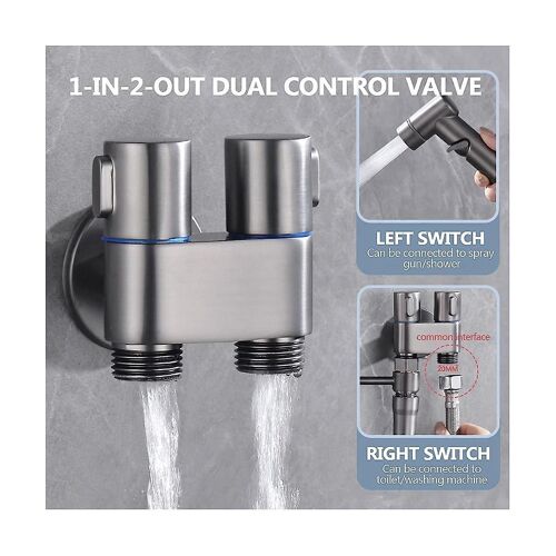 Mini robinet multifonction en laiton 1 en 2 sorties double contrôle machine à laver Chrome robinet pour machine à laver et toilette-a