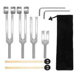 Ensemble De Diapasons (128 Hz, 136,1 Hz, 512 Hz, 4096 Hz) Avec Marteau Reflexe Pour Ensemble Musical