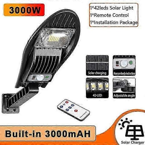 Lampadaire Solaire D'exterieur 2025 10 000 W, 168 Led, Etanche, A Angle Reglable, Pour Mur De Jardin