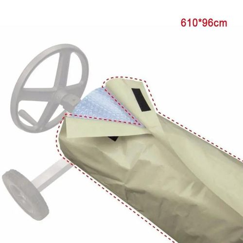 Couverture de protection pour bobine de piscine, imperméable, anti-poussière, pour l'extérieur, bobine de rouleau solaire, couverture solaire, outil de piscine-beige 610x96cm