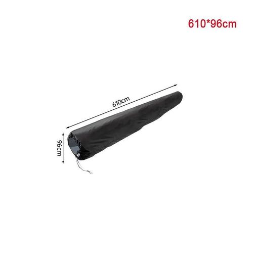Couverture de protection pour bobine de piscine, imperméable, anti-poussière, pour l'extérieur, bobine de rouleau solaire, couverture solaire, outil de piscine-Noir 610x96cm