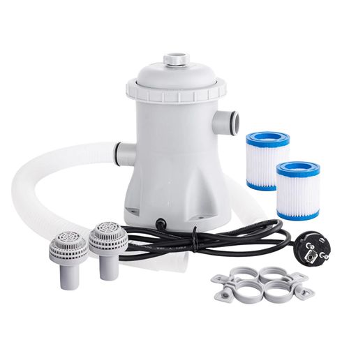 Pompe à filtre électrique pour piscine hors sol, 330 GPH, avec 2 cartouches filtrantes-EU Plug