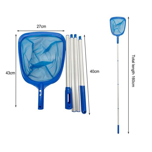 Ensembles professionnels de brosses de nettoyage de piscine avec poignée, nettoyeur de tête d'aspiration de désinfection, Kit d'aspirateur de piscine pour piscines-1.6m Set