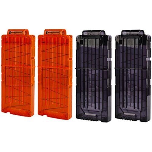 Lot De 4 Chargeurs A Balles Souples, Rechargement Rapide Pour Pistolet Jouet Nerf Elite Series, 12 Cartouches De Munitions, Flechettes