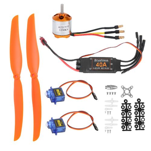 A2217 1250KV moteur sans balais 40A ESC SG90 9G Micro servo 8060 hélice pour avion RC(Moteur 1250KV 40A ESC 9G servo 8060 hélice)