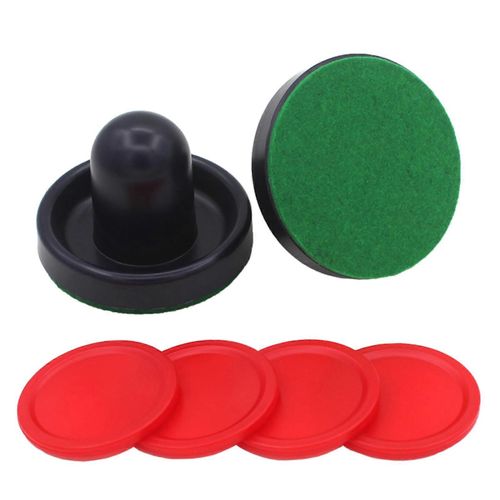 Ensemble De Poussoirs De Hockey Sur Air, Poignees, Accessoires, Kit De Poussoirs, Pour Tables De Jeu Pour Enfants Et Adultes, Rouge