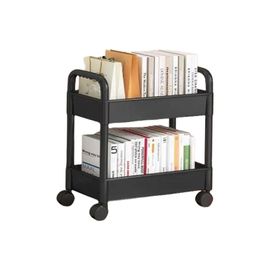 Chariot de rangement a roulettes tendance avec 3 niveaux, chariot utilitaire polyvalent portable pour la maison et le bureau, jaune