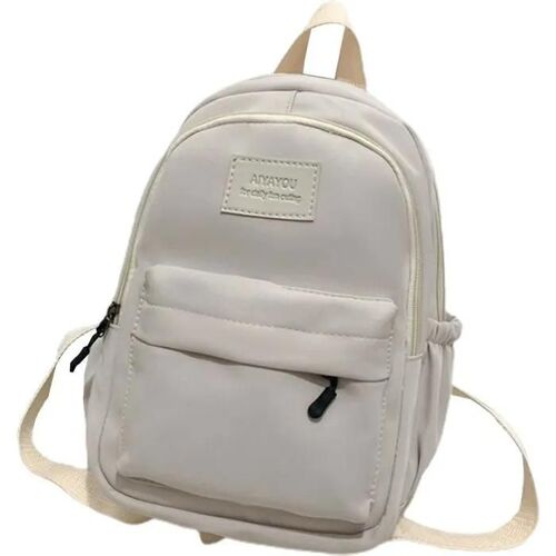 Sac à dos pour étudiant, tendance, couleur unie, bretelles réglables, léger, poches latérales, pour filles et adolescent Étiquette
