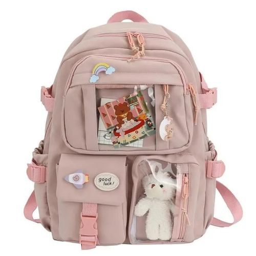 Sacs à dos étanches en nylon multi-poches pour filles, sac à dos scolaire pour étudiant, sac de livre pour ordinateur portable