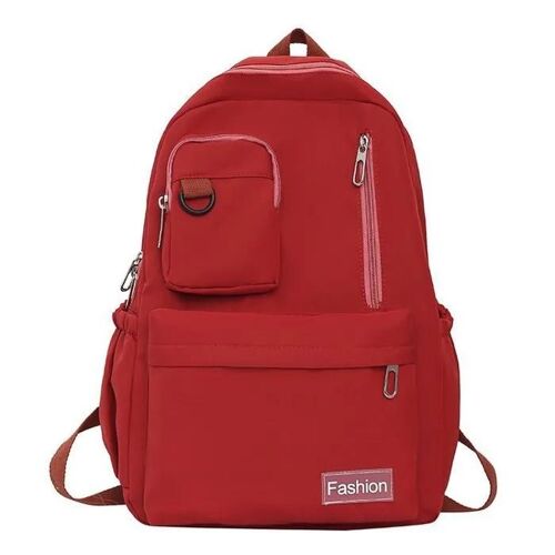 Sac à dos pour étudiant, cartable pour femme, sac à dos de voyage pour homme, cartable pour femme, rouge