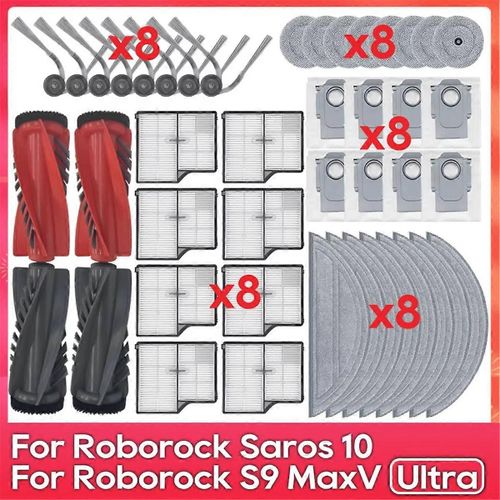 Pour Saros 10 / S9 MaxV Ultra / S90ver / G30 / A1460RR Pièces Accessoires Brosse latérale principale Filtre Kit de balai Edgewise