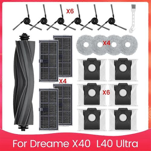 Ensemble d'accessoires pour aspirateurs X40 et L40 Ultra Brosse latérale principale Filtre HEPA Chiffon de nettoyage Sacs à poussière