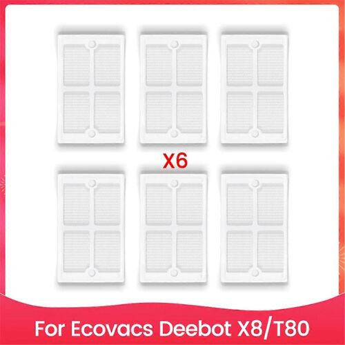 Filtre à poussière pour aspirateur X8/T80, pièces de rechange, accessoires de nettoyage ménager efficaces, 6 pièces