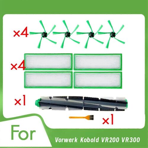 Lot de 10 accessoires pour aspirateur Kobold VR200 VR300, rouleau, brosse latérale, filtre HEPA, accessoires Ultra