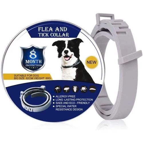 Collier Antiparasitaire Pour Chiens, Collier Anti-Puces Et Anti-Tiques Pour Chiens, Protection Efficace Pendant 8 Mois, [370]